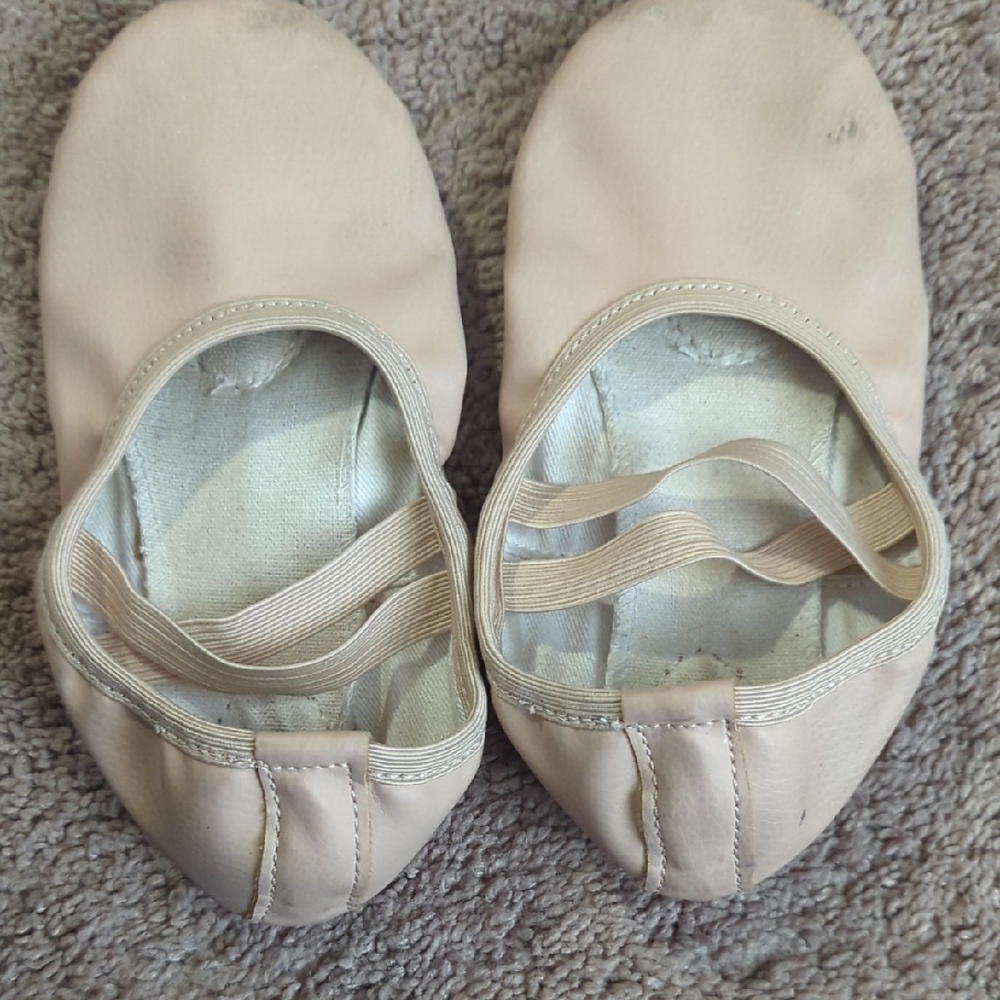 Beige Ballet Flats with Elastic Straps